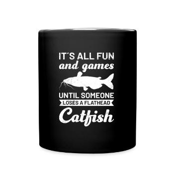 Pêcher tout le plaisir et les jeux jusqu’à perdre le poisson-chat - Mug uni - noir - Devant