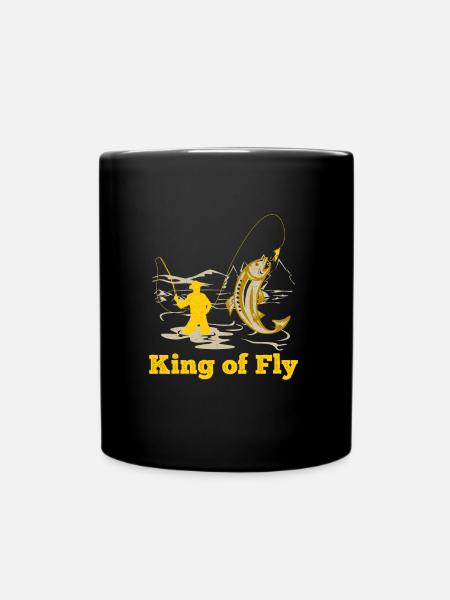 Fly Angler King of Fly fishing Fly Fishing - Full Colour Mug - black