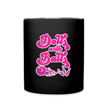Dolls with Balls Bowling Damen Bowlingkugel - Tasse einfarbig - Schwarz - Vorne