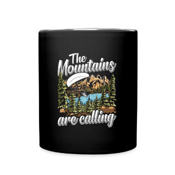 Mountaineering The Mountains are Calling - Full Colour Mug - black - Front