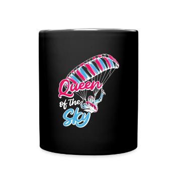 Gleitschirmflieger Frauen Queen of the Sky - Tasse einfarbig - Schwarz - Vorne