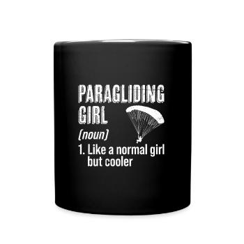 Paragliding Girl Paragliding Paraglider - Full Colour Mug - black - Front