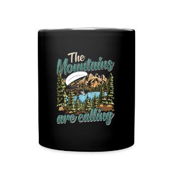 Mountaineering The Mountains are Calling - Full Colour Mug - black - Front