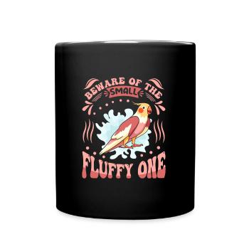 Oiseau perruche Méfiez-vous du moelleux Cockatiel - Mug uni - noir - Devant