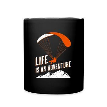 Paragliding Life is an adventure - Full Colour Mug - black - Front