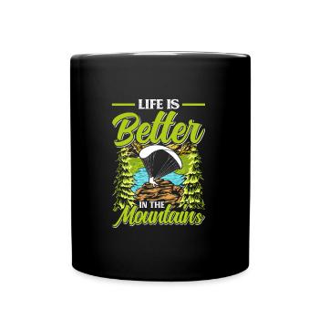 Paraglider Life is Better in the Mountains - Full Colour Mug - black - Front