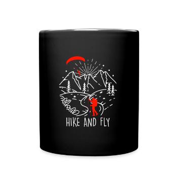Paragliding Hike and Fly Mountaineering - Full Colour Mug - black - Front
