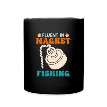 Magnetfischer Fluent in Magnetfishing Magnetangler - Tasse einfarbig - Schwarz - Vorne