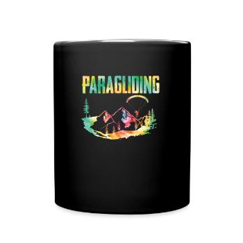 Gleitschirmfliegen Hike and Fly Paragliding - Full Colour Mug - black - Front