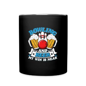 Bowling and Beer my Win is Near Biertrinker - Full Colour Mug - black - Front