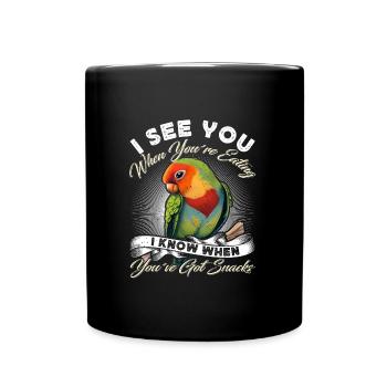 Liebesvogel I can See when you´re Eating Lovebirds - Tasse einfarbig - Schwarz - Vorne