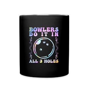 Les boulistes le font dans les 3 trous Drôles d’hommes de quilles - Mug uni - noir - Devant