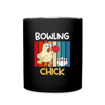 Bowling Chicken Bowling Player Women Bowling Alley - Full Colour Mug - black - Front