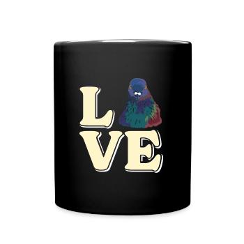 LOVE Tauben I Freaking Love Pigeons Tauben Shirt - Full Colour Mug - black - Front