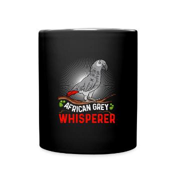 African Grey Whisperer Grey Parrot Whisperer - Full Colour Mug - black - Front