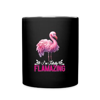 Flamant rose Femmes Je suis totalement Flamazing Flamants roses - Mug uni - noir - Devant