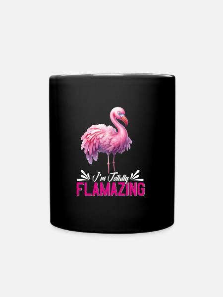 Flamant rose Femmes Je suis totalement Flamazing Flamants roses - Mug uni - noir
