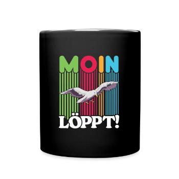 Mouettes Moin Löppt! Allemagne du Nord, Mer du Nord, Mer Baltique - Mug uni - noir - Devant