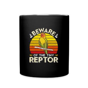 Liebesvogel Beware of the Tiny Reptor Lovebirds - Full Colour Mug - black - Front