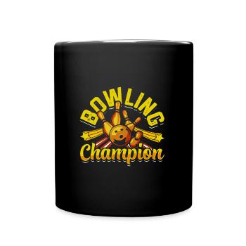 Bowling Champion Bowlingbahn Bowlen Shirt - Tasse einfarbig - Schwarz - Vorne