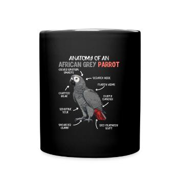 Anatomie d’un perroquet gris africain amoureux des oiseaux - Mug uni - noir - Devant