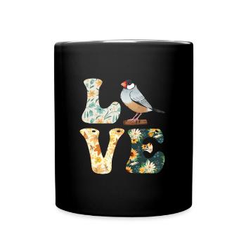 Pinsons zèbres LOVE Bird Lovers Finches - Mug uni - noir - Devant