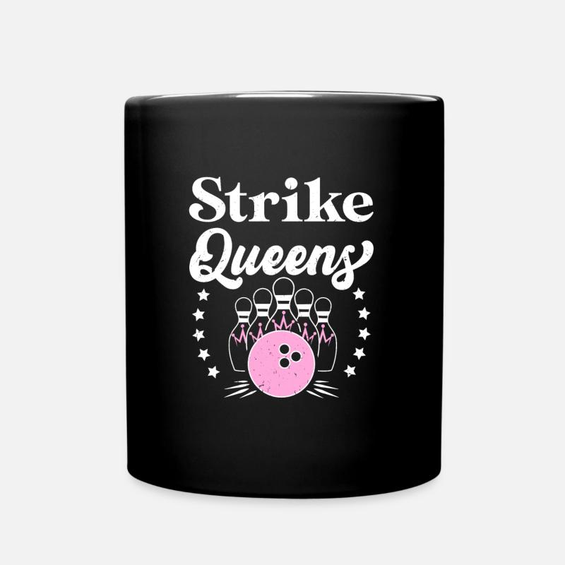 Strike Queens Bowling Femmes Bowling - Mug uni - noir