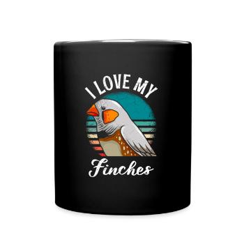 J’aime mes pinsons, les amoureux des oiseaux, la propriété d’oiseaux - Mug uni - noir - Devant