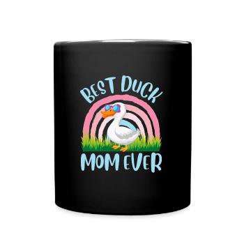 Best Duck Mom All Time Duck Lover Ladies - Full Colour Mug - black - Front