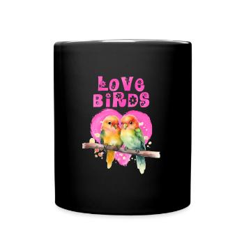 Lovebirds LOVE Bird Love Birds Lovebird - Full Colour Mug - black - Front