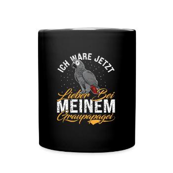 Gris africain Je préférerais être avec mon - Mug uni - noir - Devant