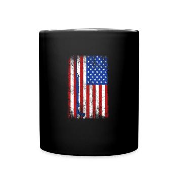 Speerfischer Amerika Flagge Speer Spearfishing - Tasse einfarbig - Schwarz - Vorne