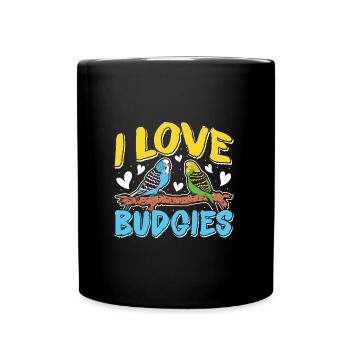 Budgie Fan J’adore les perruches de Budgies - Mug uni - noir - Devant