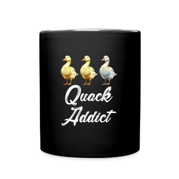 Duck Keeper Quack Addicted Ducklings Duck Breeding - Full Colour Mug - black - Front