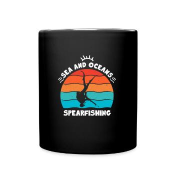 Speefischen Sea and Oceans Spearfishing Dive - Tasse einfarbig - Schwarz - Vorne