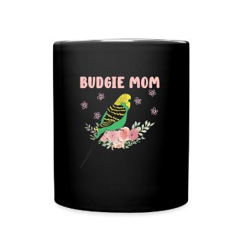 Wellensittich Mama Budgie Mom Sittich Vogelfreund - Tasse einfarbig - Schwarz - Vorne
