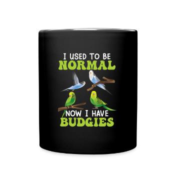 J’étais normal Maintenant j’ai des perruches - Mug uni - noir - Devant