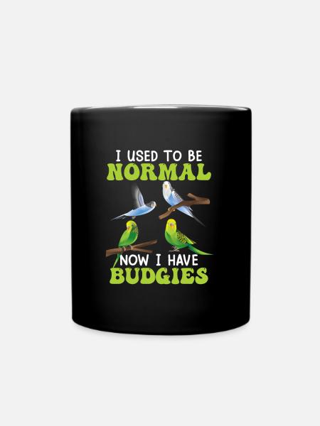 Früher war ich normal Jetzt hab ich Wellensittiche - Tasse einfarbig - Schwarz