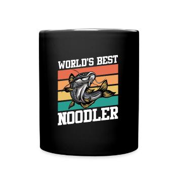 Weltbester Noodler Waller Angeln Wels Angler - Tasse einfarbig - Schwarz - Vorne