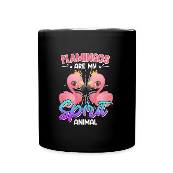 Les flamants roses sont mon animal spirituel Flamants roses Femmes - Mug uni - noir - Devant