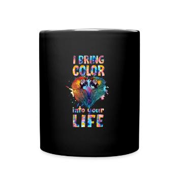 Perroquet ara J’apporte de la couleur dans votre vie Perroquets - Mug uni - noir - Devant