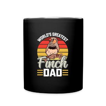 Weltbester Finken Papa Finch Dad Vogelliebhaber - Tasse einfarbig - Schwarz - Vorne