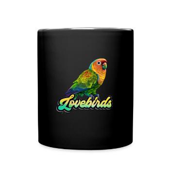Lovebirds LOVE Bird Love Birds Lovebird - Full Colour Mug - black - Front
