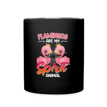 Les flamants roses sont mon animal spirituel Flamants roses Femmes - Mug uni - noir - Devant