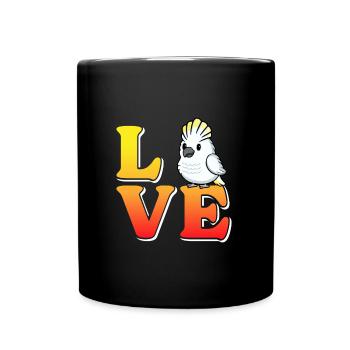 LOVE Cacatoès Perroquet Fan Kakaduu Oiseau Amoureux - Mug uni - noir - Devant