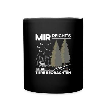 Tiere Beobachten - Tasse einfarbig - Schwarz - Vorne
