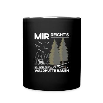 Waldhütte - Tasse einfarbig - Schwarz - Vorne