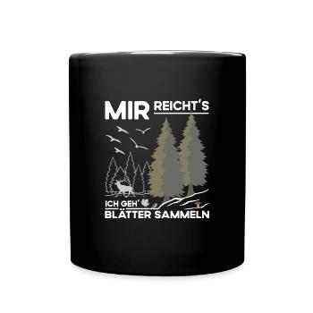 Blätter Sammeln - Tasse einfarbig - Schwarz - Vorne