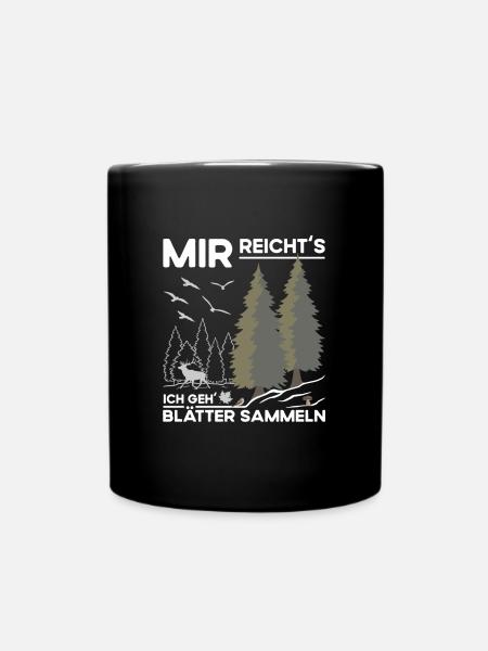 Blätter Sammeln - Tasse einfarbig - Schwarz