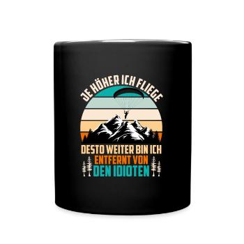 Paragliders The higher I fly Paragliders - Full Colour Mug - black - Front